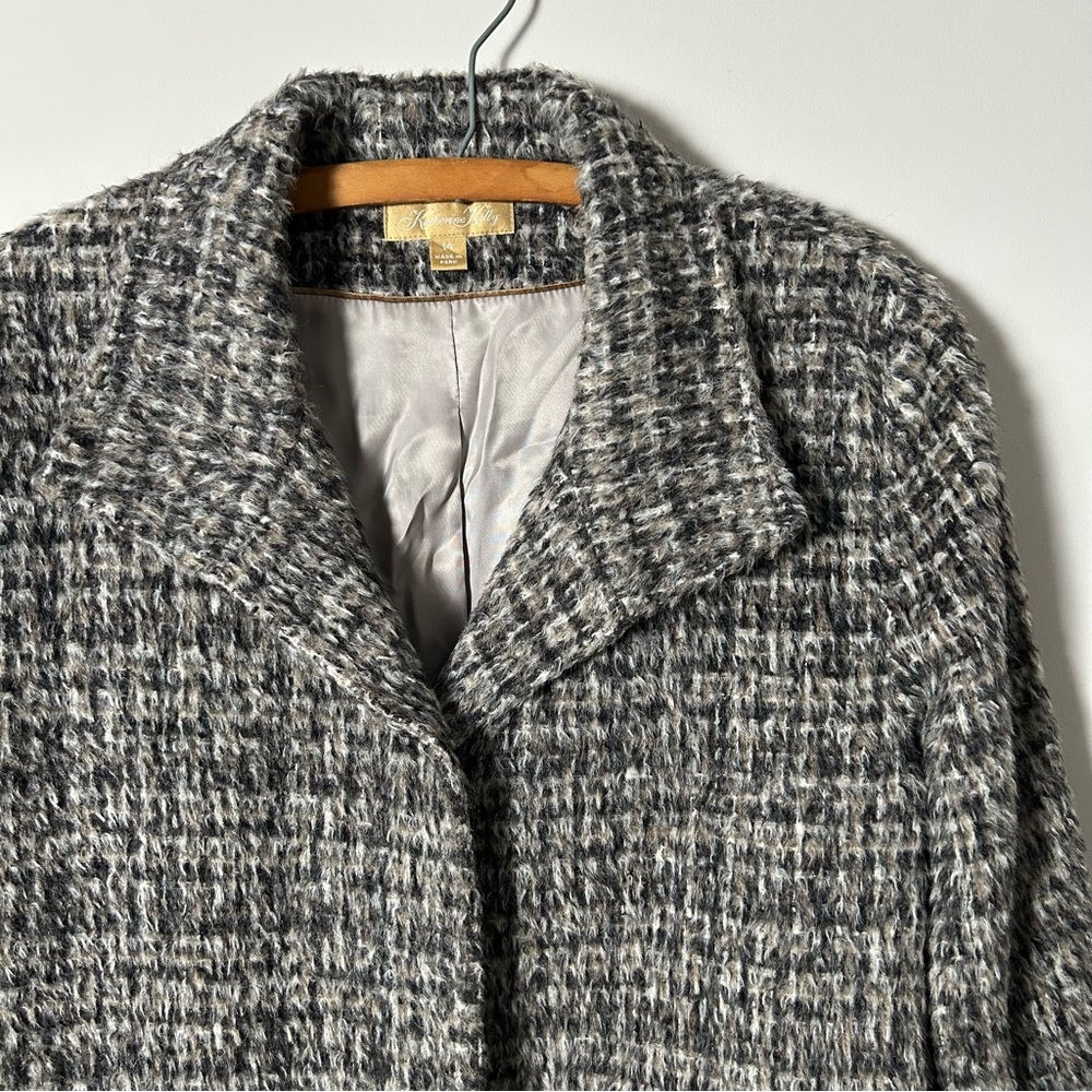 Katherine Kelly Alpaca Wool Blend Tweed Coat Grey Womens 14 - Picture 3 of 9